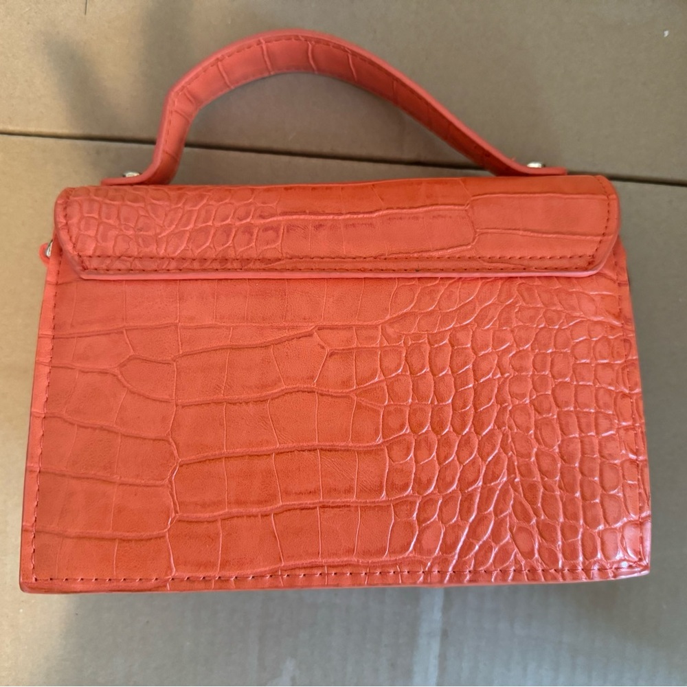 Orange faux croc handbag - Picture 2 of 5